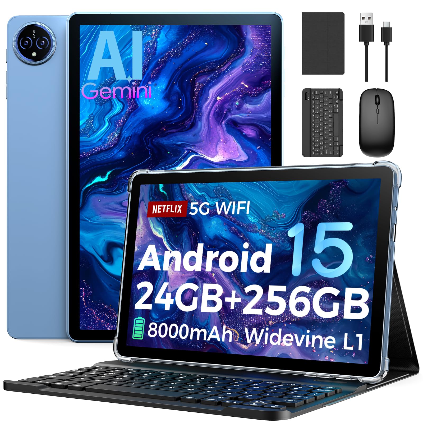 Amazon.com : 2026 11 Inch Android 15 Tablet with Keyboard - 24GB